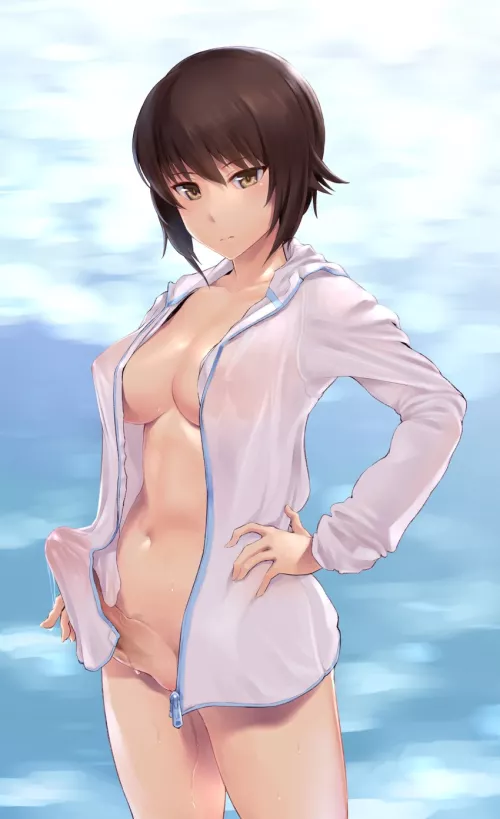 Maho tries to hide it