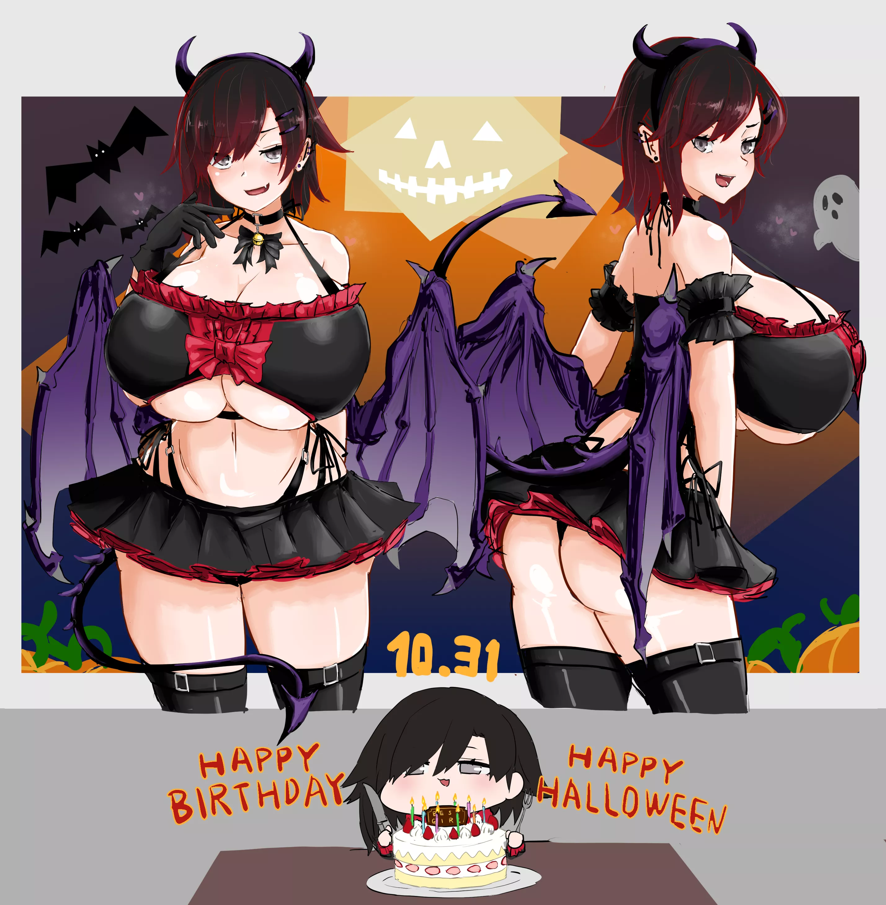 [ODAKUBARA] halloween devi ruby and birthday cake