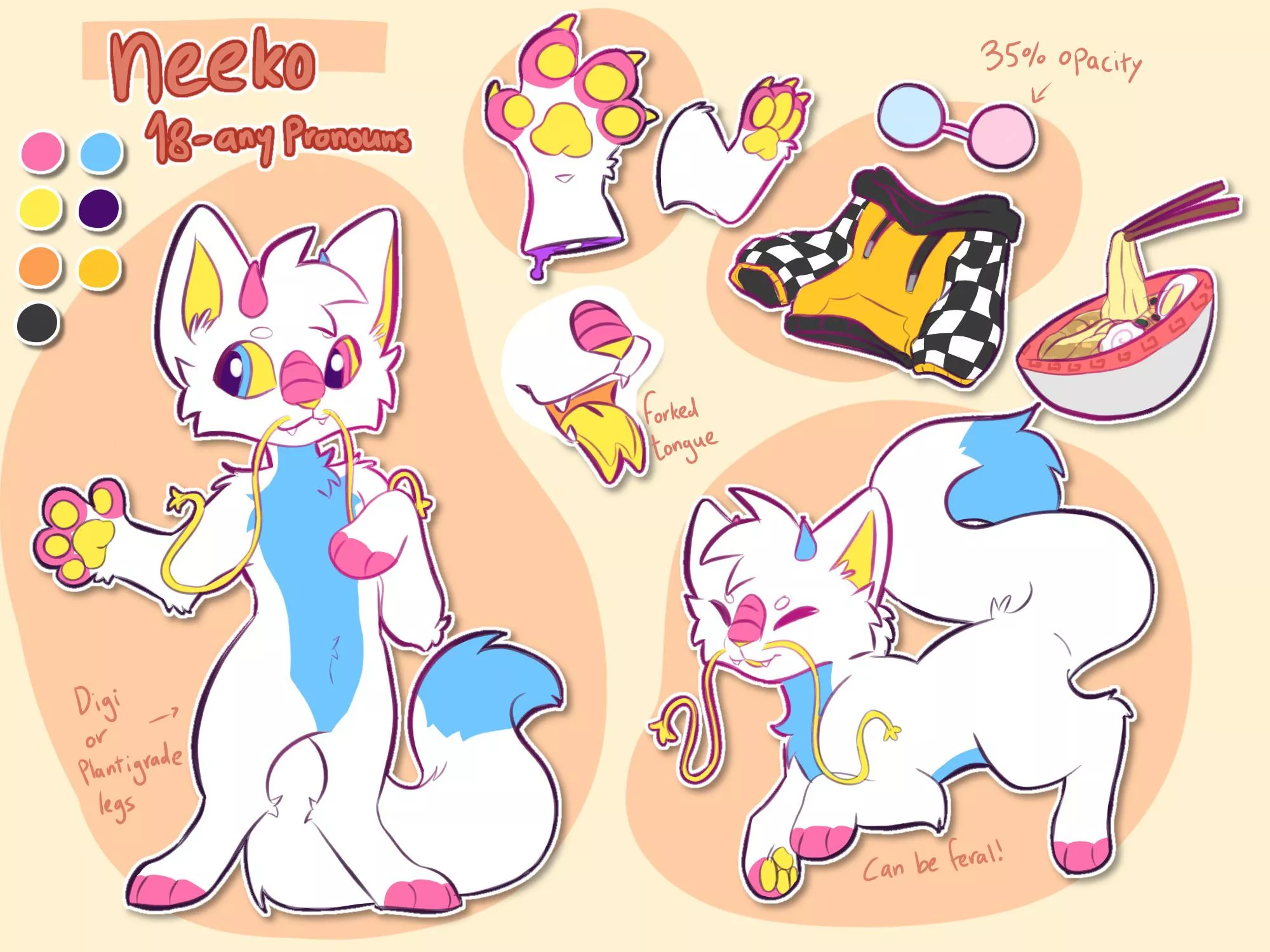ref sheet for my sona, Neeko!! :) little dragon kitty