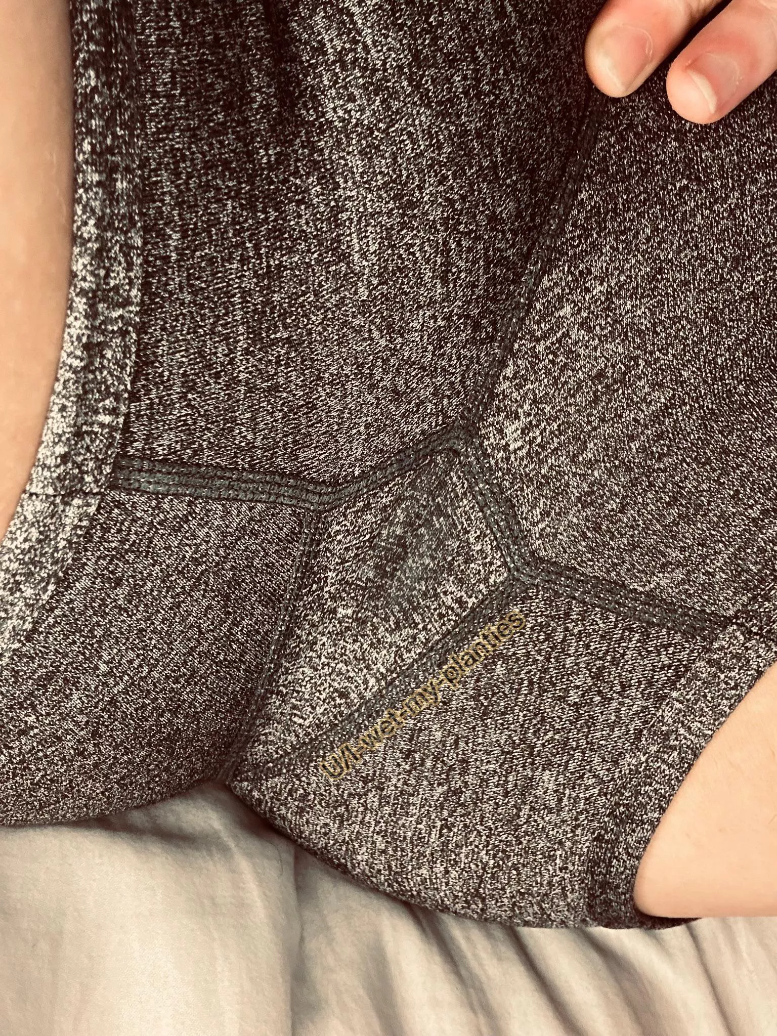 Rubbing my pussy through my shorts is starting to make them nice and wet 🤤