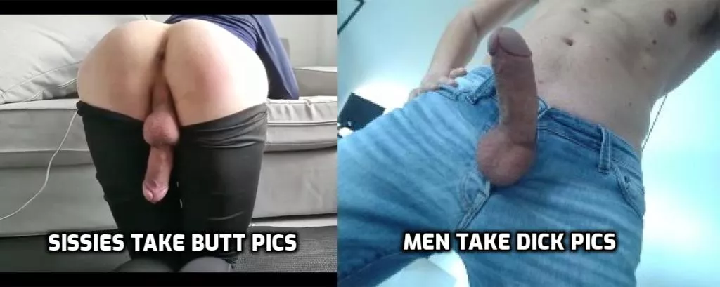 Sissies take butt pics and receive dick pics
