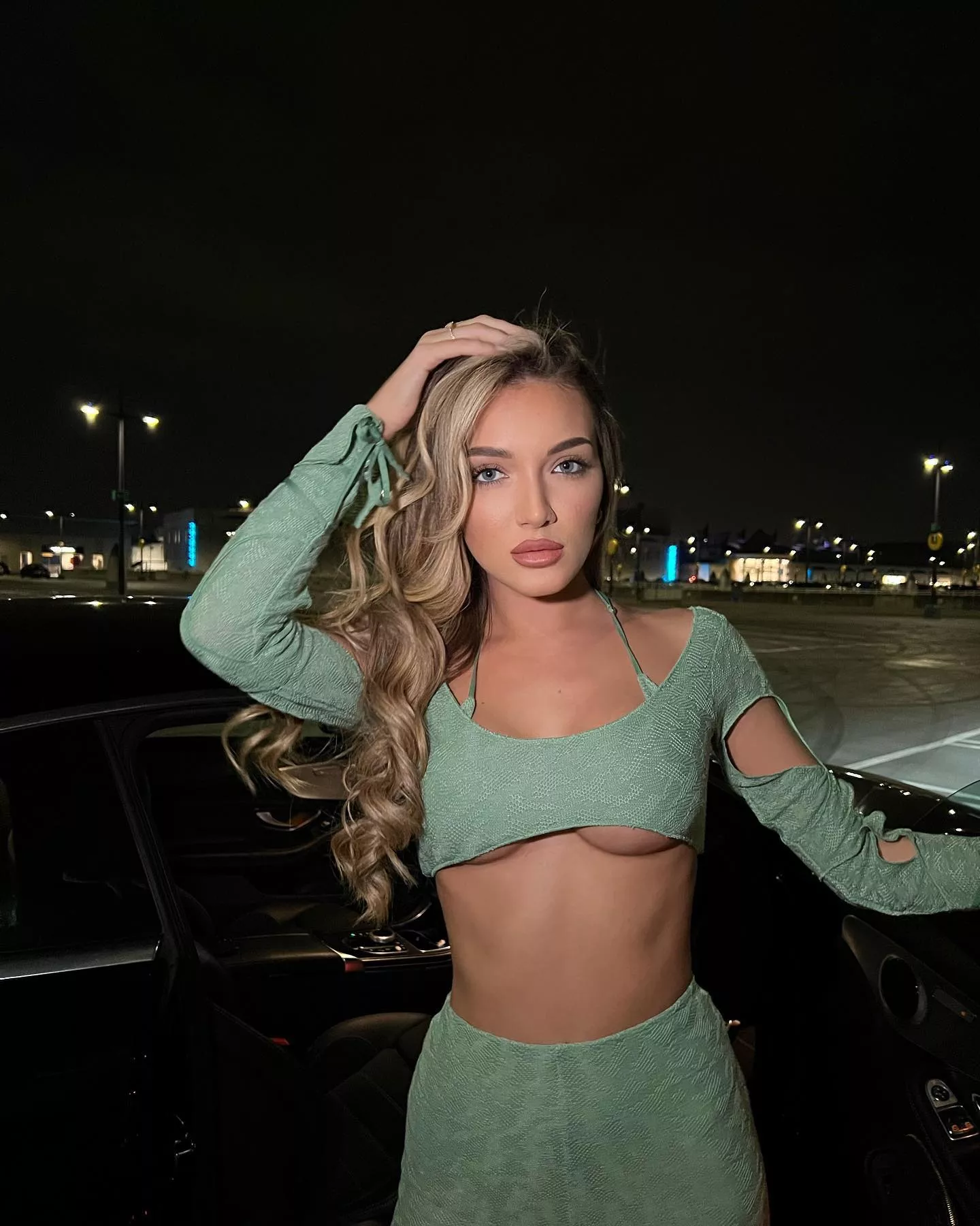 stepping out of the car