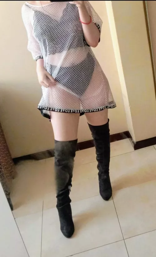 The outfit makes no sense but it's my favourite boots