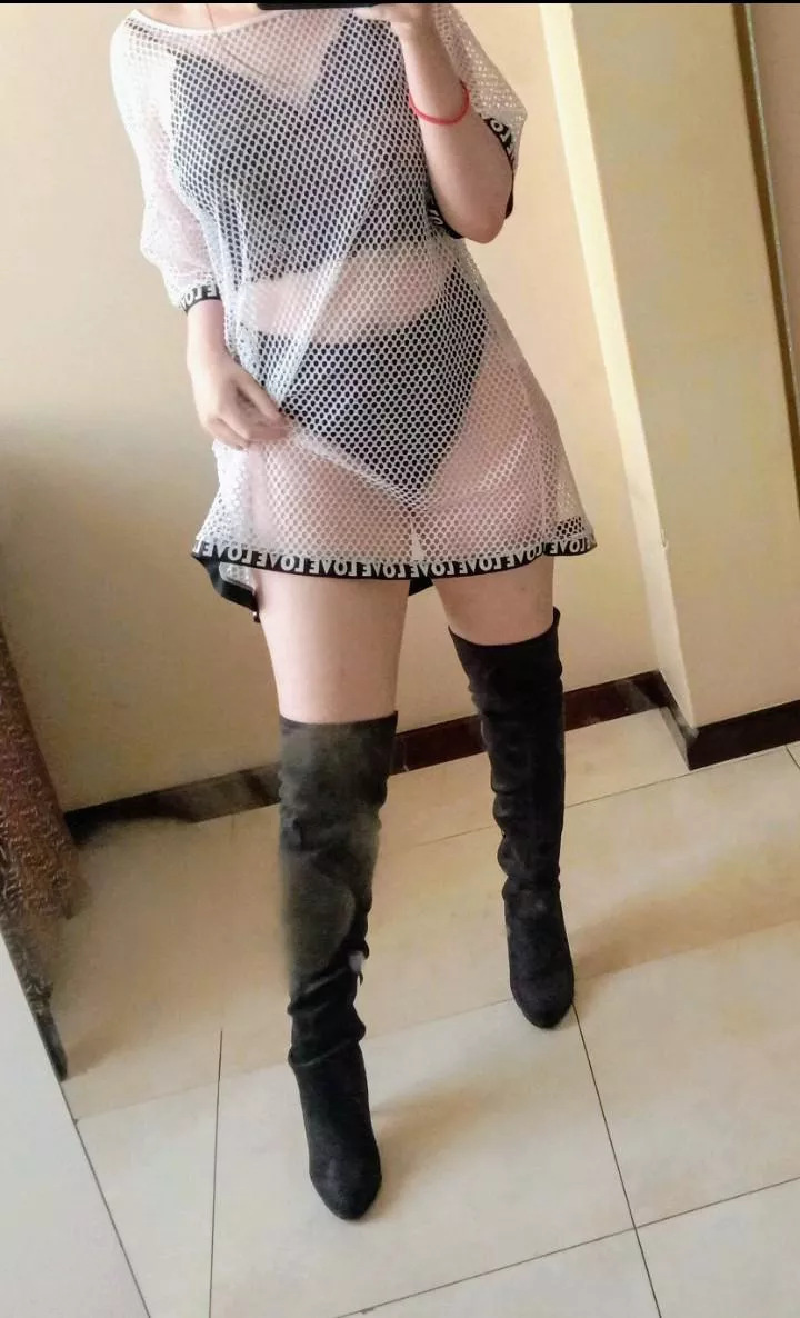 The outfit makes no sense but it's my favourite boots