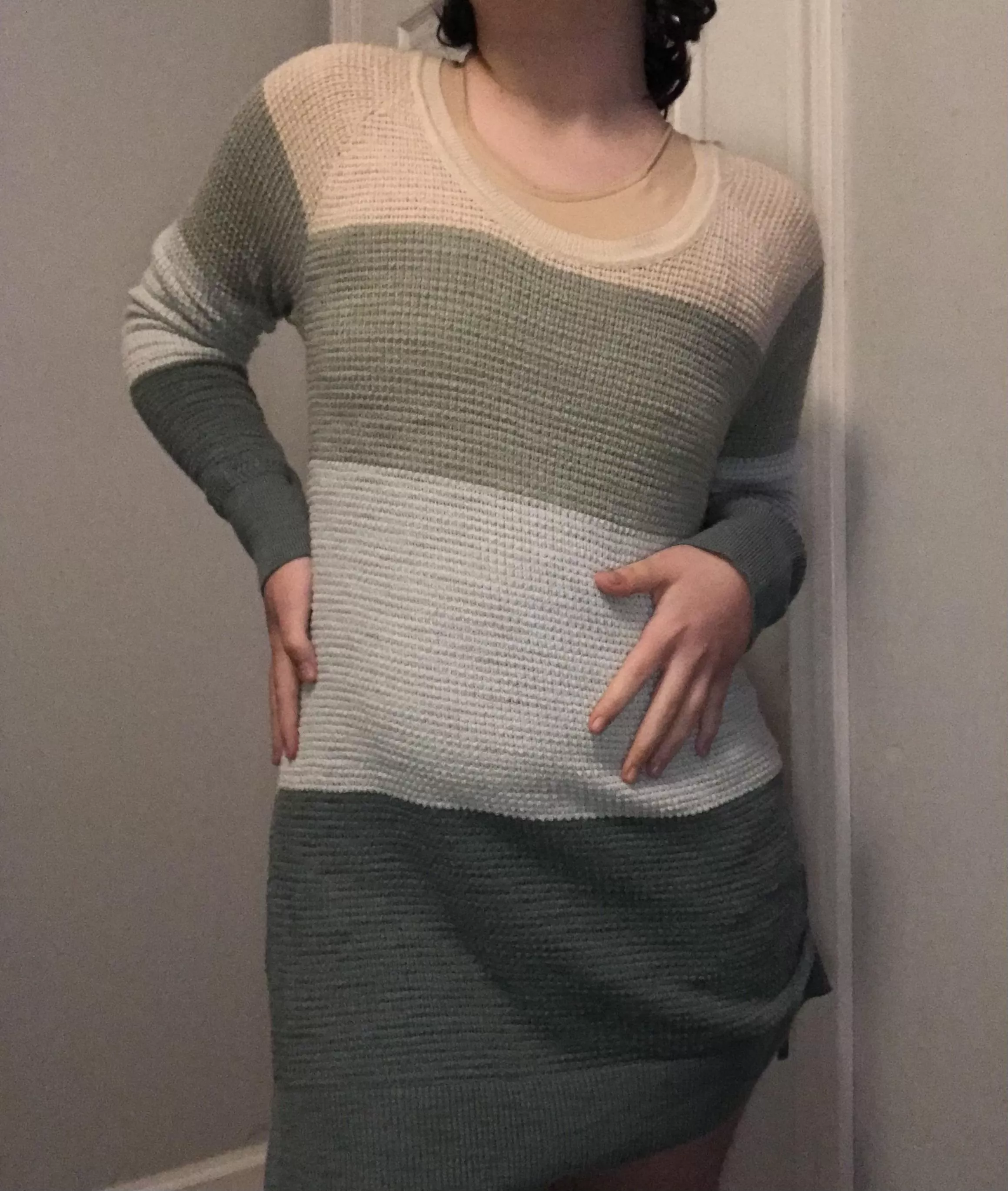 this sweater is big enough to be a mini-dress and i love it <3