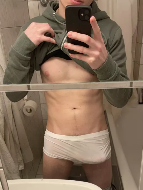 What it looks like when he is just hanging out in my pants.