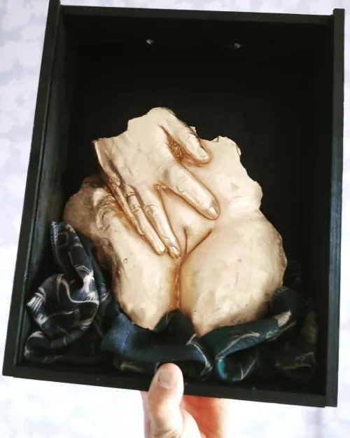 bodycast. plaster on wood. by me.