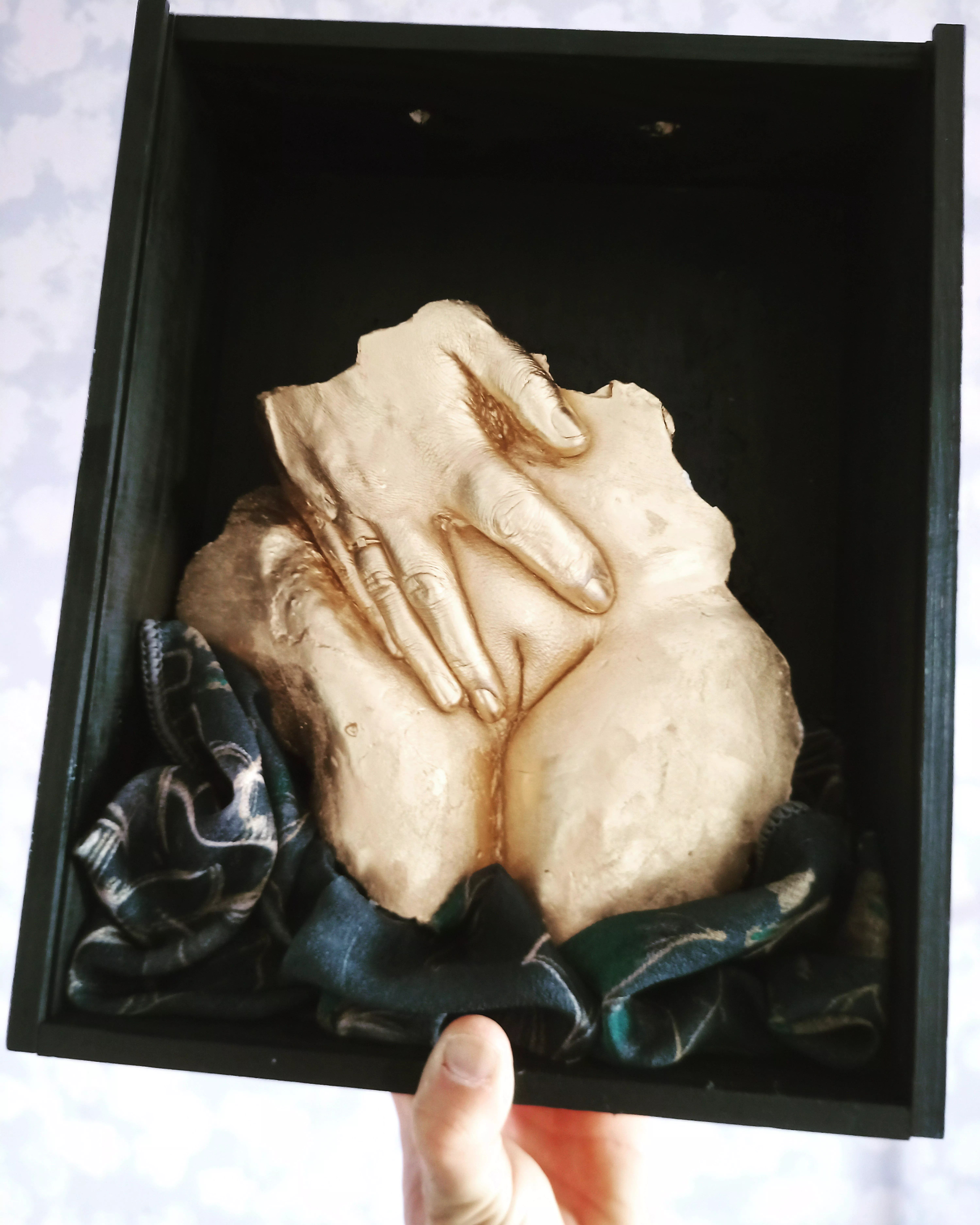 bodycast. plaster on wood. by me.