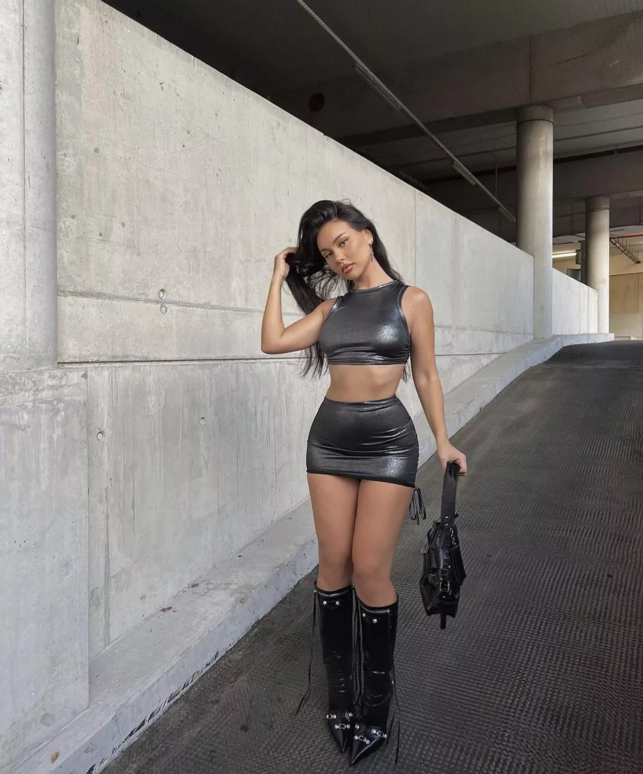 Boots and silver clothes