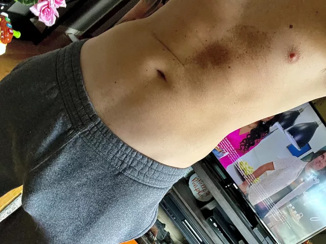 Dad, in grey sweats, coming to a store near you. I love when you stare