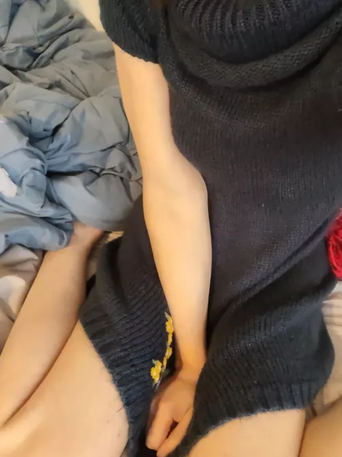 Do I look cute in this dress-sweater thing?~