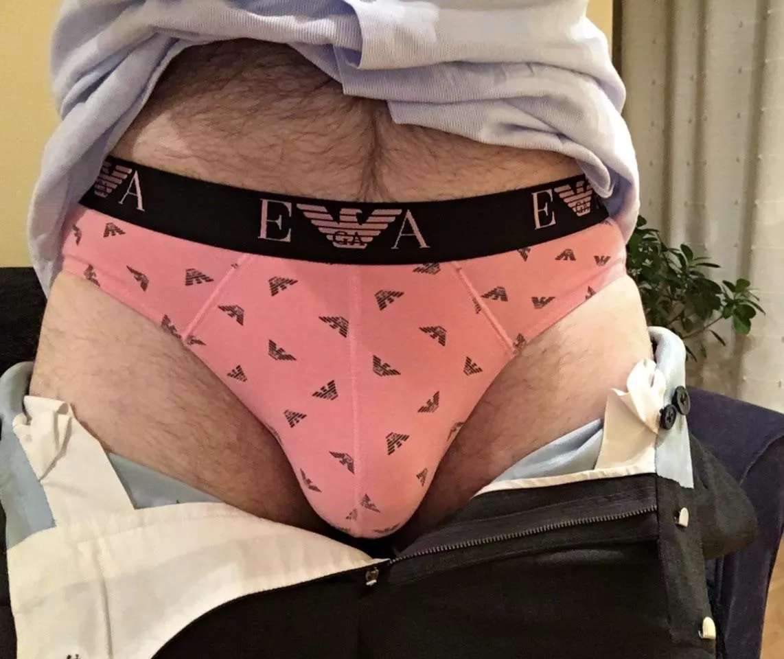 Does anyone else here add something to their underwear drawer, then wonder what they were thinking? For me, it’s these ugly pink Armani briefs.