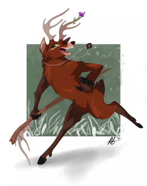 Experimenting with Procreate and I drew my D&D character Burdock the Druid!