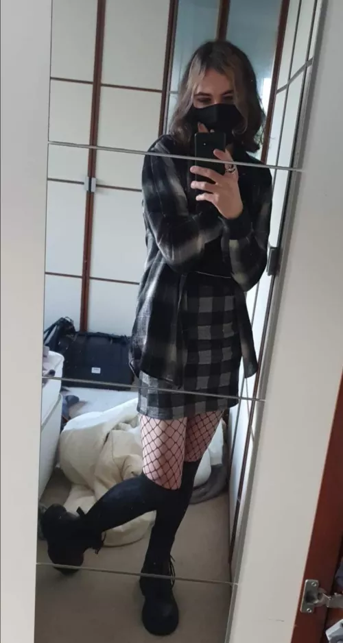 First time dressing up! Feel so cute and happy! (ignore messy room)