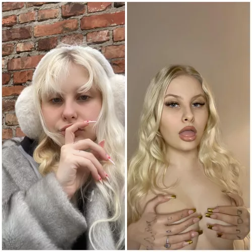 From innocent sweet girl to naked bimbo doll😋💕