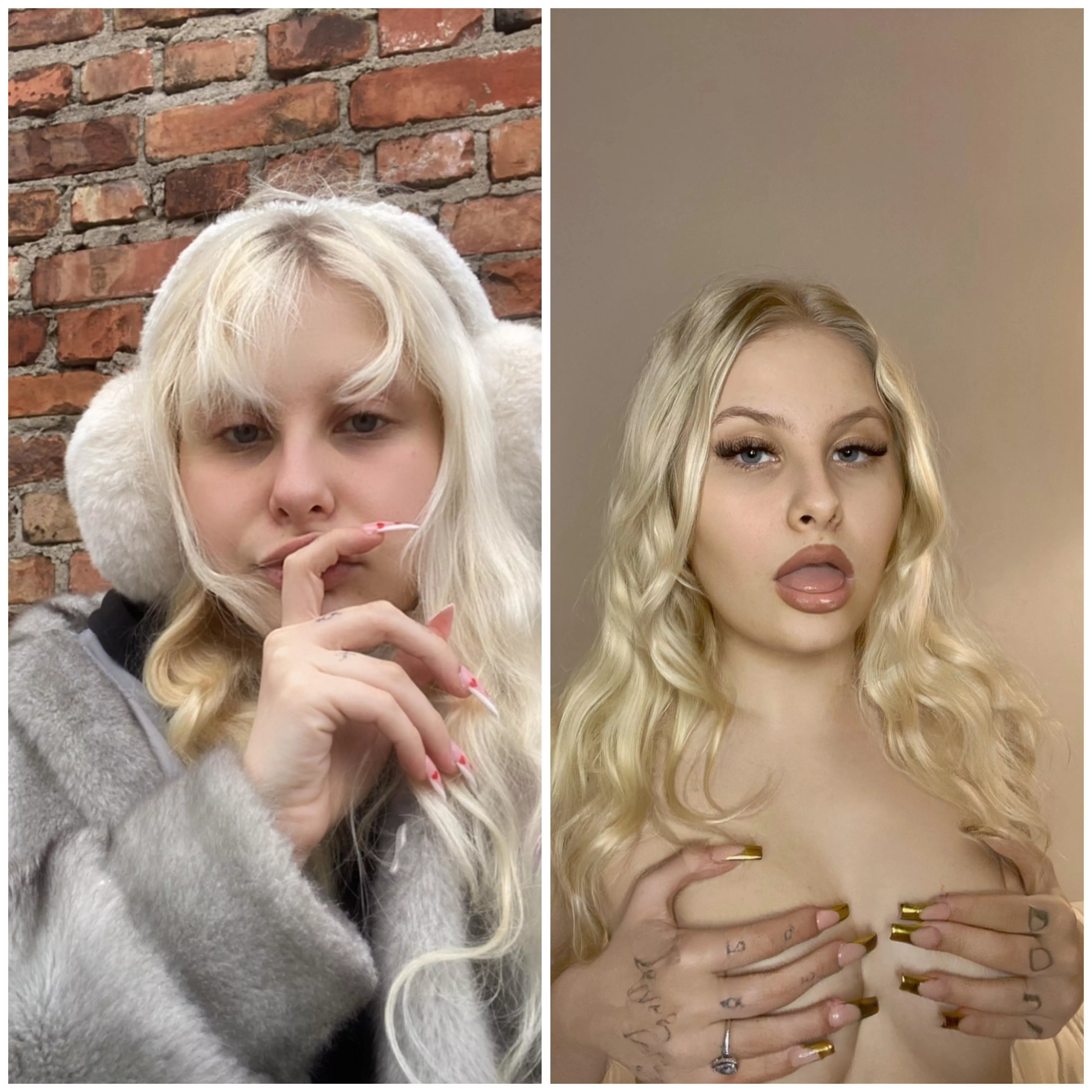 From innocent sweet girl to naked bimbo doll😋💕