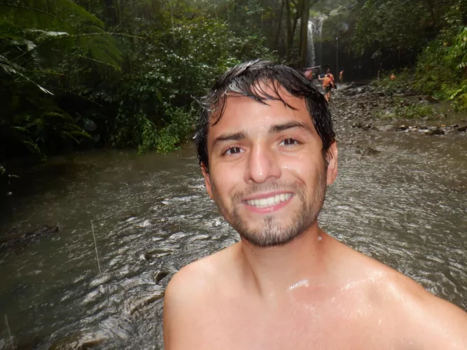 Hiking through the rain and swimming in the falls