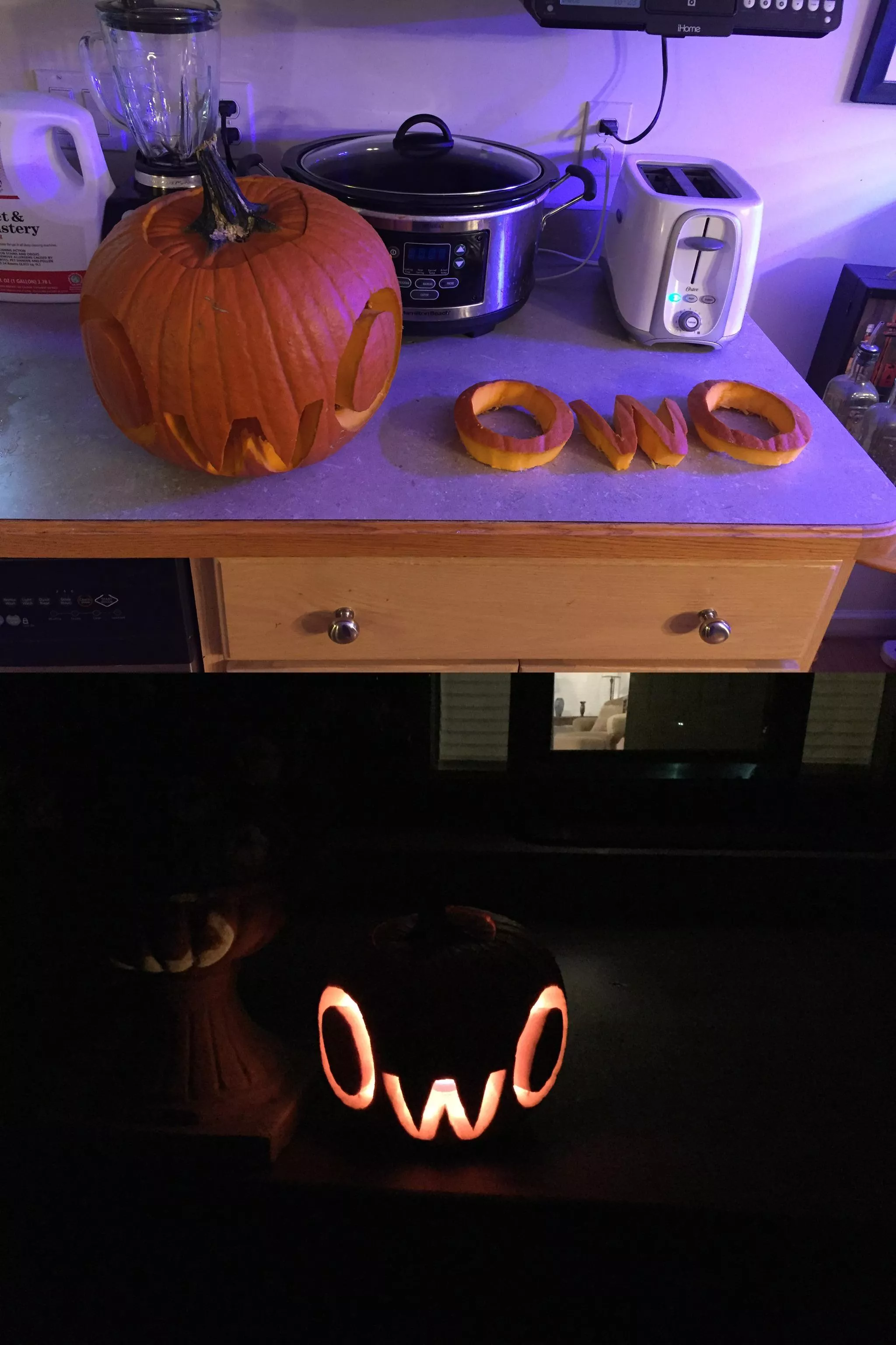 Made an OwO pumpkin. :3