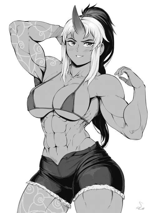 Muscular Oni Girl [Artist: SpeedL00ver]