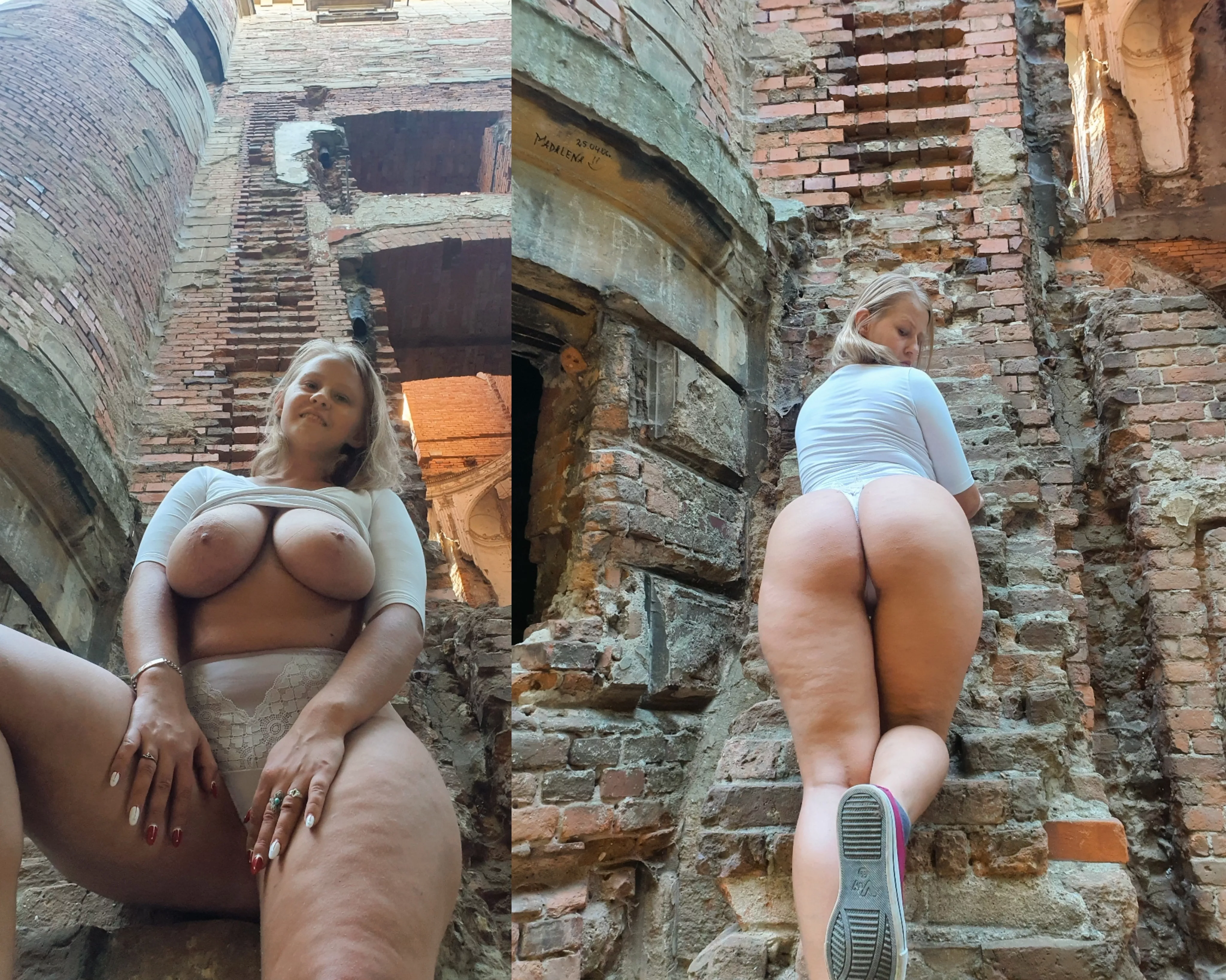 My powerful ass, big ass and massive thighs - in romantic ruins. I don't know if they fit here. Heh