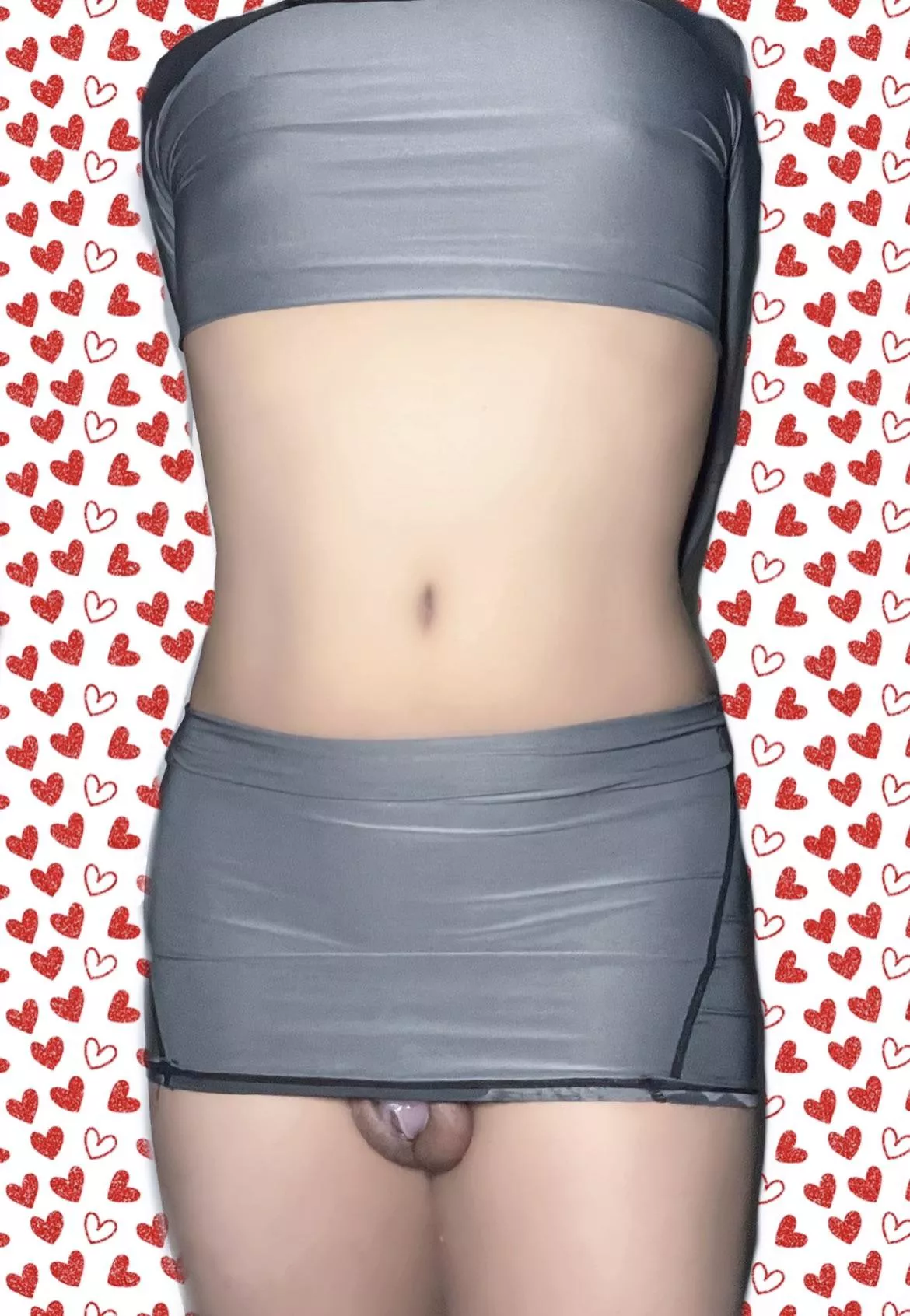 My skirt doesn’t hide much, at least people know I’m caged