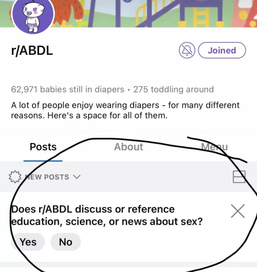 Reddit Q’s about r/ABDL content