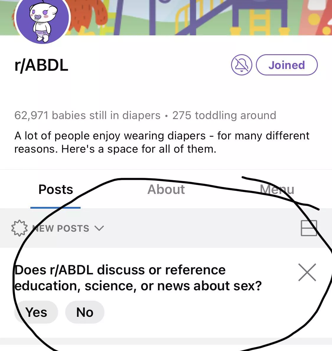 Reddit Q’s about r/ABDL content