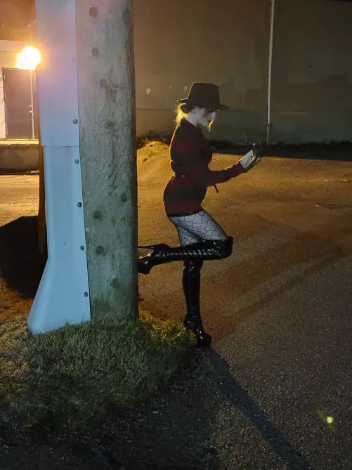 Thigh high boots with my Freddy Krueger cosplay
