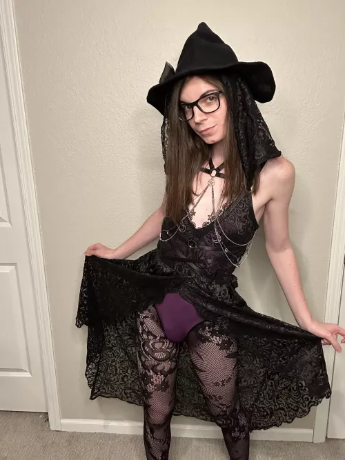 This witch has a built in broomstick 😉