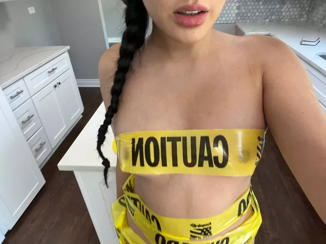 Took the caution sign outside 😝