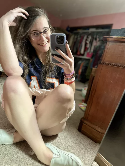 “Who knows if I’m wearing panties,” she thought, as she took this sexy little pic