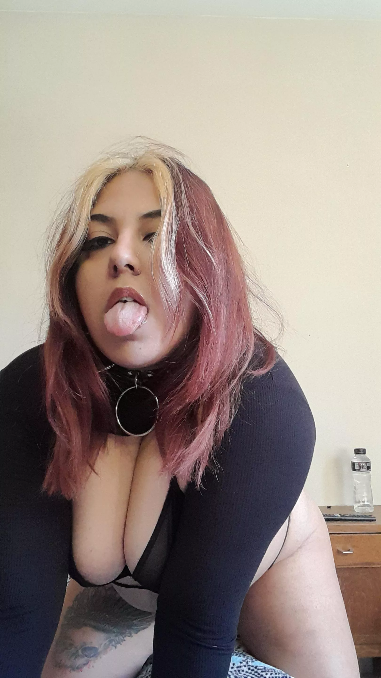 a very long neckline