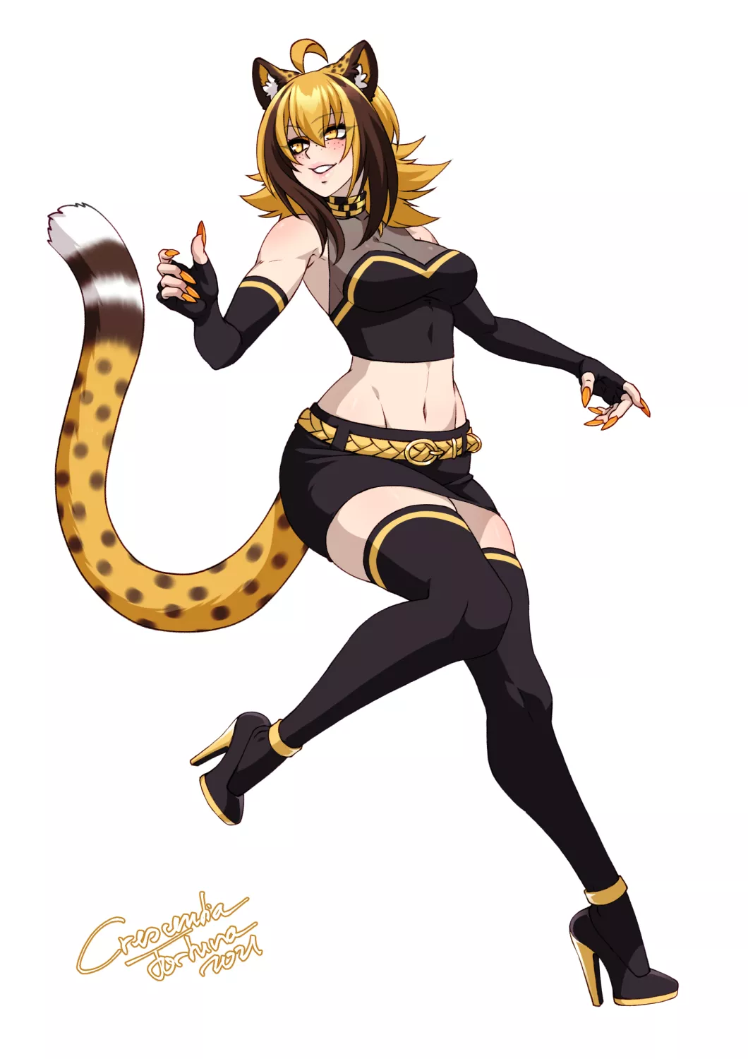 Chiira miniskirt characterart [by Crescentia Fortuna / Projekt Wolfenstahl]