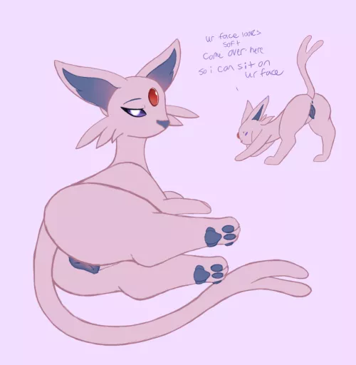 Facesitting Espeon [F] (nightrose_desires)