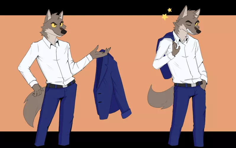 Getting ready for the ball (Mr.Wolf from TheBadGuys, art by me)