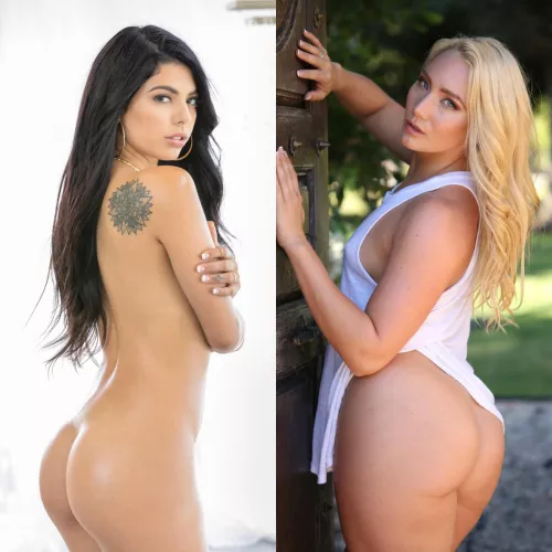 [Gina Valentina] vs [AJ Applegate] Round-robin. Which babe’s ass deserves a thorough breeding?