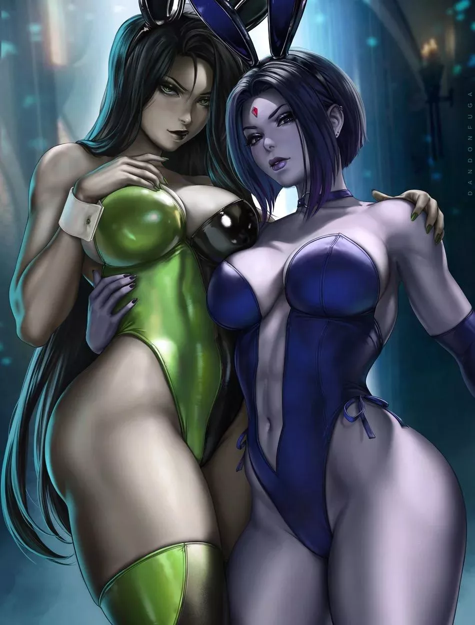 Halloween Shego and Raven (Dandonfuga) [Kim Possible, DC]