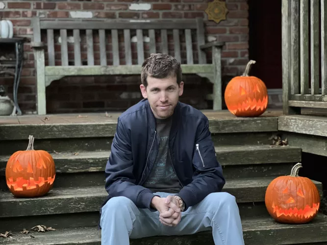 Happy Halloween complete with a menacing look