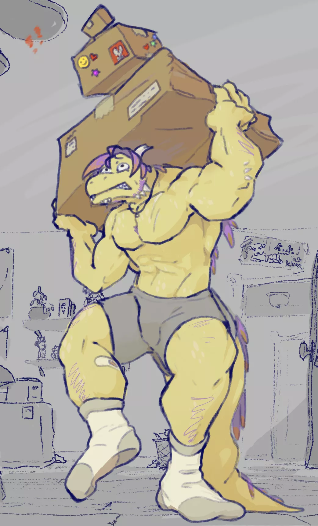 He didn’t wanna make two trips (Art by me!)