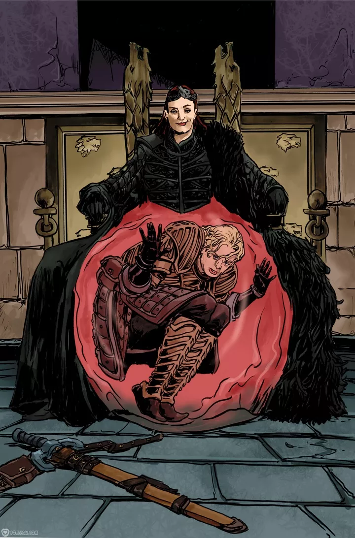 {Image} Feast for a Queen (Artist: Emmanuel Xerx Javier) [Oral vore, implied vore, soft vore, belly expansion, xray shot, digestion]