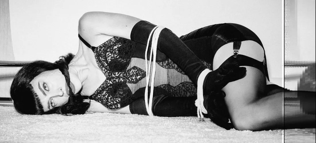 Irina Shayk bound and gagged for Halloween