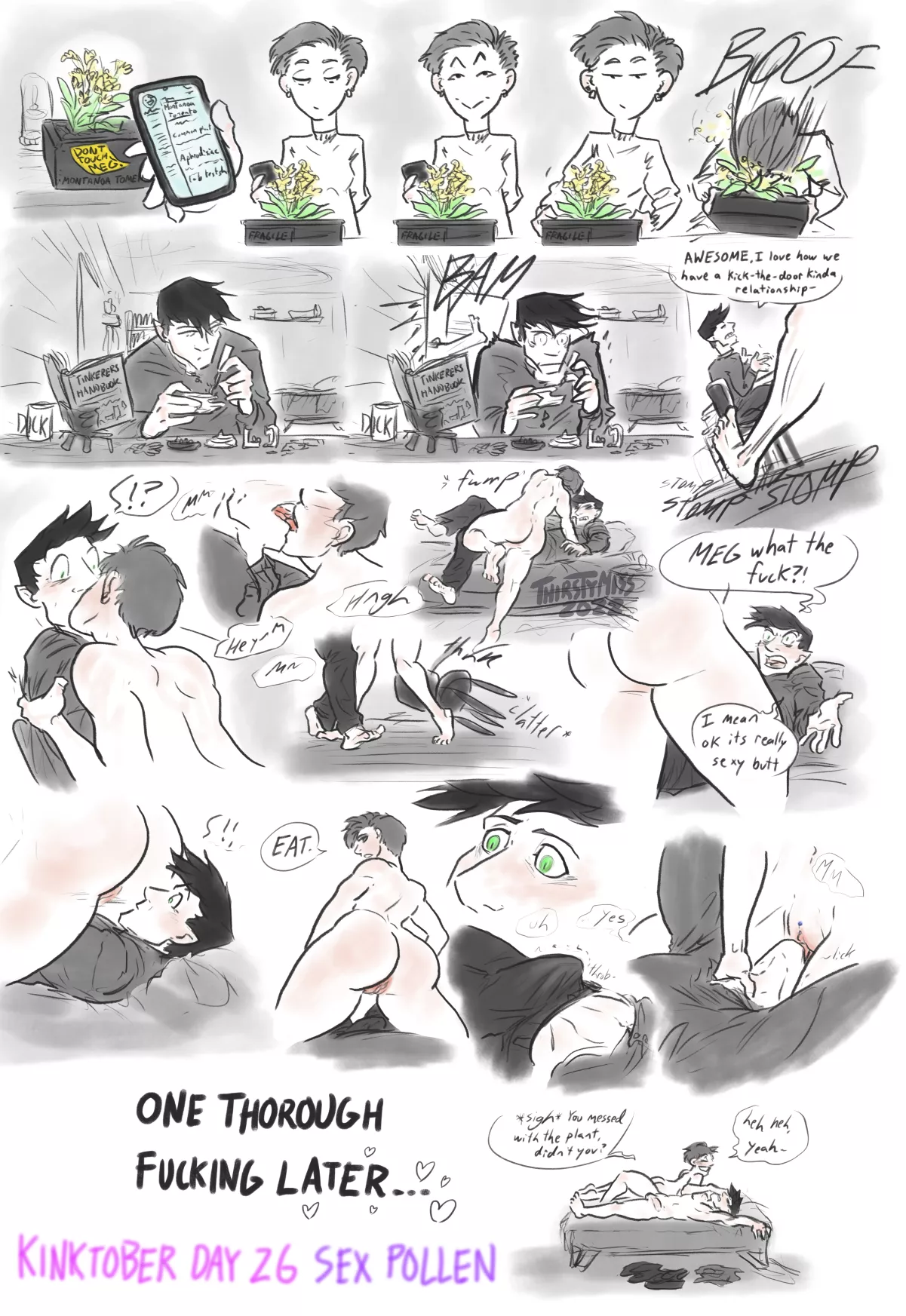 Kinktober Day 26 - Sex Pollen ~ Really had to twist his arm, huh?