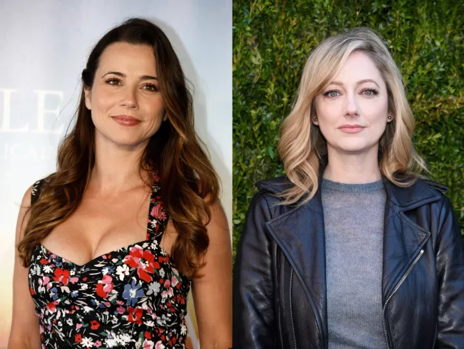 Let's jerk off to 2 great MILFs, Linda Cardellini and Judy Greer