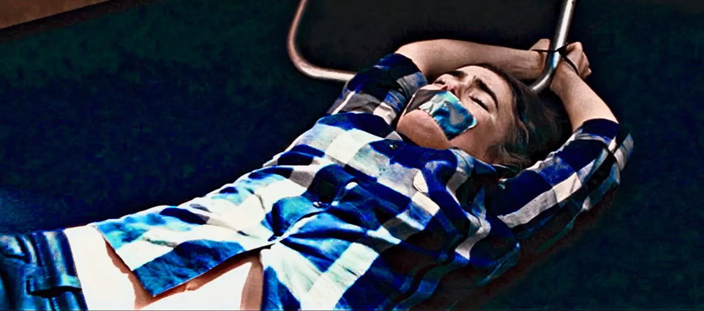 Lily Collins tape gagged