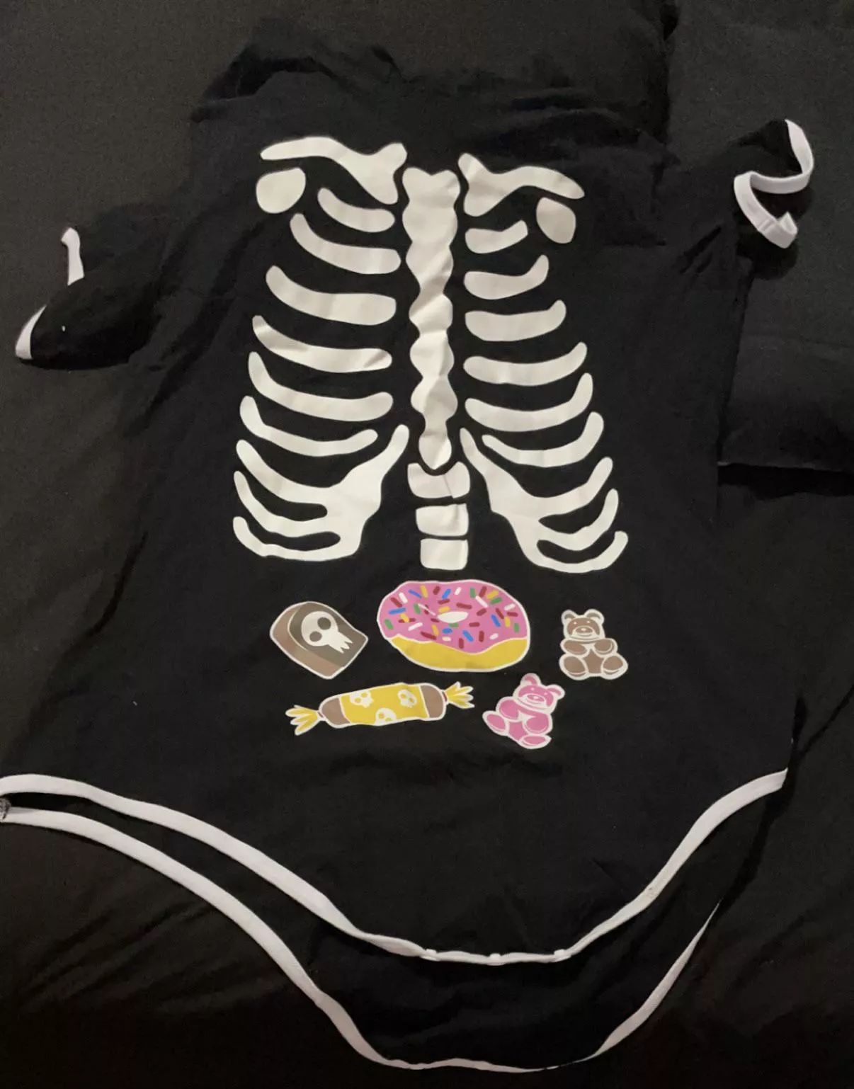 Look at my Halloween onesie! 🎃🦇✨