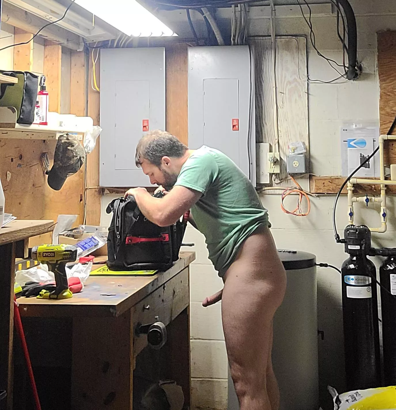 Looking through my tools and somehow lost my pants