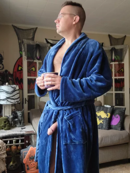 Most mornings my robe has a hard time keeping everything covered.