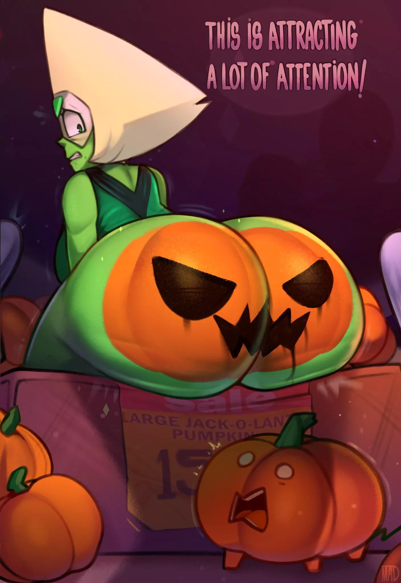 Peridot getting festive for Halloween (art by Madheaven)