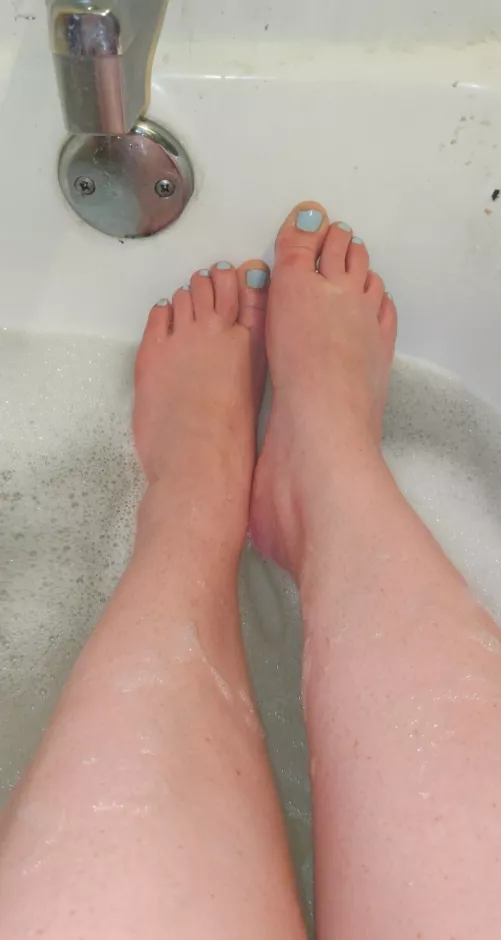 relaxing in the tub