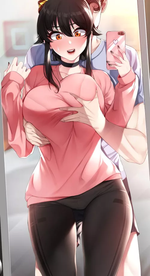 Surprise grab from behind